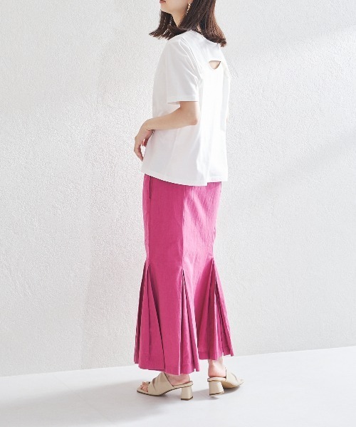 acro（アクロ）の「2WAYカットアウトレイヤードトップス/AC1443（Tシャツ/カットソー・レディース・ブラック/ホワイト・ﾌﾘ-）」の10枚目の写真