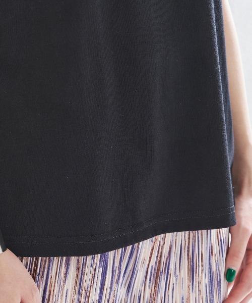 acro（アクロ）の「2WAYカットアウトレイヤードトップス/AC1443（Tシャツ/カットソー・レディース・ブラック/ホワイト・ﾌﾘ-）」の8枚目の写真