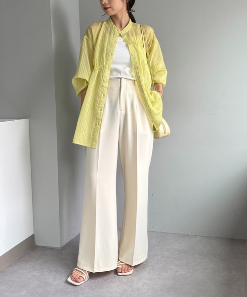 CAPRICIEUX LE'MAGE（カプリシューレマージュ）の「アシメシャーリングシャツ（シャツ/ブラウス・レディース・ホワイト/チャコールグレー/イエロー・FREE）」の20枚目の写真