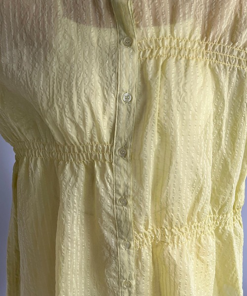 CAPRICIEUX LE'MAGE（カプリシューレマージュ）の「アシメシャーリングシャツ（シャツ/ブラウス・レディース・ホワイト/チャコールグレー/イエロー・FREE）」の18枚目の写真