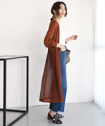 メッシュ切替ニットトッパーカーディガン