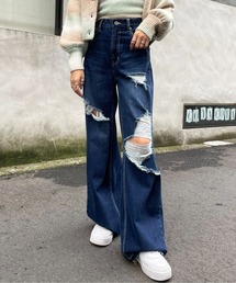 SPIRALGIRL | ハイウエストクラッシュデニム(デニムパンツ)