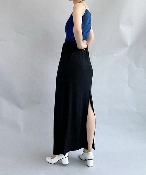 Charles Chaton(シャルルシャトン)の「【determ;/デターム】WAIST BAND MAXI SKIRT(スカート・レディース・ブラック/ホワイト・SMALL/MEDIUM)」の2枚目の写真