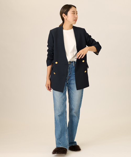 journal standard L'essage(ジャーナルスタンダードレサージュ)の「《追加》ヴィスポリノーカラーキンボタンジャケット(ノーカラージャケット・レディース・ネイビー・FREE)」の3枚目の写真