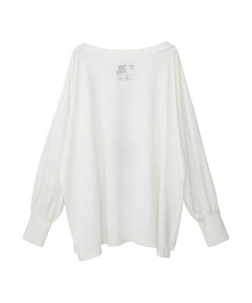 HYSTERIC GLAMOUR（ヒステリックグラマー）の「NIAGARA/BUT I'M HAPPY オーバーサイズTシャツ（Tシャツ/カットソー・レディース・ブラック/ホワイト/ブラウン・FREE）」の4枚目の写真