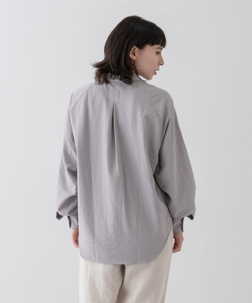 Bristol ラグランスリーブシャツ リラックスラグランスリーブシャツ＜ブラウンストライプ＞(XS ブラウン