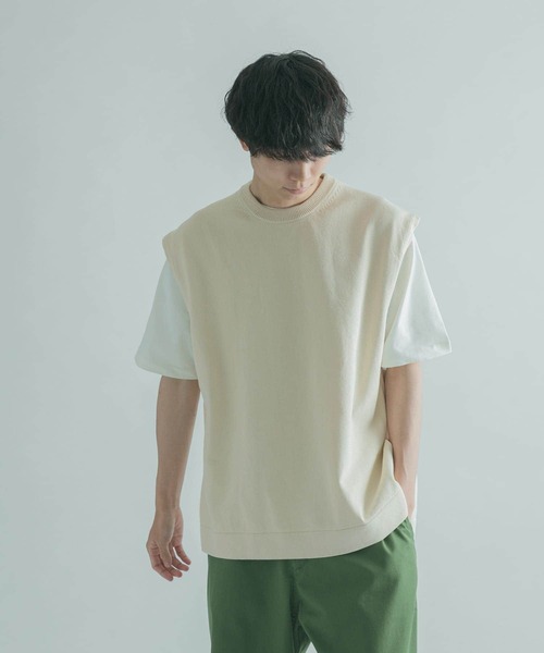 FORK&SPOON（フォークアンドスプーン）の「FORK&SPOON　コットンニットベスト（ベスト・メンズ・アイボリー/ダークブラウン・4/5）」の7枚目の写真