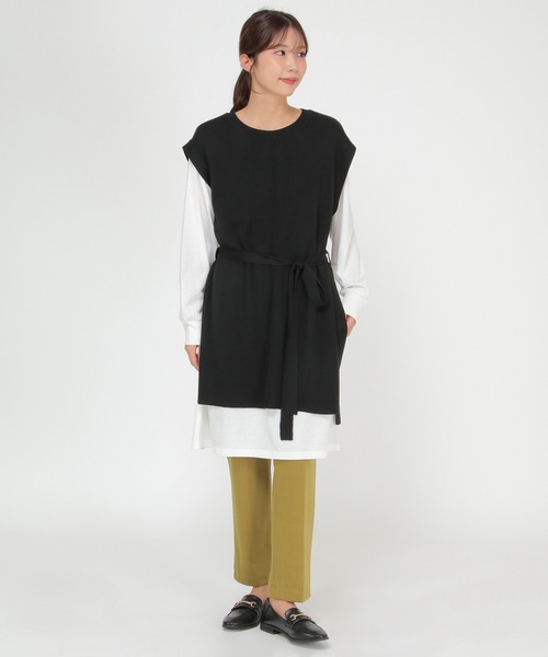 ikka（イッカ）の「ニットベストアンサンブルワンピース（ワンピース・レディース・ブラック/オリーブ/モカ・S/M/L）」の16枚目の写真