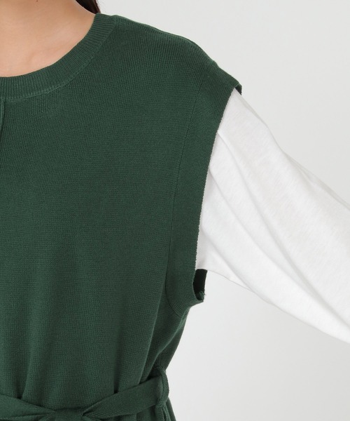 ikka（イッカ）の「ニットベストアンサンブルワンピース（ワンピース・レディース・ブラック/オリーブ/モカ・S/M/L）」の5枚目の写真