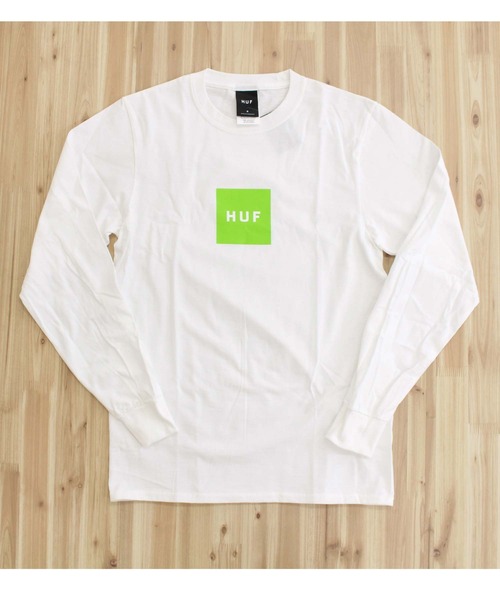 HUF(ハフ)の「エッセンシャル BOXロゴ ロングTシャツ Essentials Box Logo L/S Tee(Tシャツ/カットソー・メンズ・ホワイト/ブラック・M/L/S/XL)」の4枚目の写真