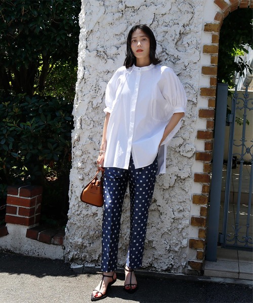 ELFRANK(エルフランク)の「ドットジャガードセンタープレステーパードパンツ【洗える】(その他パンツ・レディース・ブラック/ネイビー/グレー・FREE)」の14枚目の写真