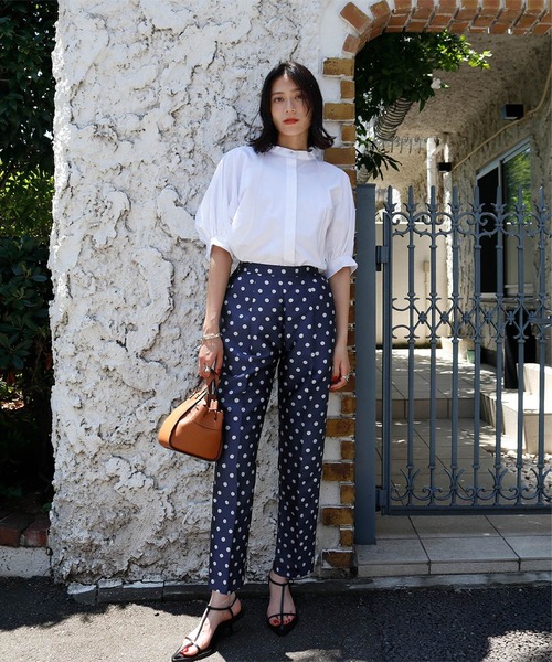 ELFRANK(エルフランク)の「ドットジャガードセンタープレステーパードパンツ【洗える】(その他パンツ・レディース・ブラック/ネイビー/グレー・FREE)」の16枚目の写真