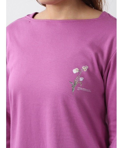 leswel（レスウェル）の「【M～5L 大きいサイズ】ワンポイント ラウンドヘム ロンＴ（Tシャツ/カットソー・レディース・パープル/カーキ/チャコールグレー・M/L/LL/3L/4L/5L）」の17枚目の写真