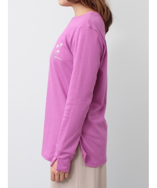 leswel（レスウェル）の「【M～5L 大きいサイズ】ワンポイント ラウンドヘム ロンＴ（Tシャツ/カットソー・レディース・パープル/カーキ/チャコールグレー・M/L/LL/3L/4L/5L）」の12枚目の写真