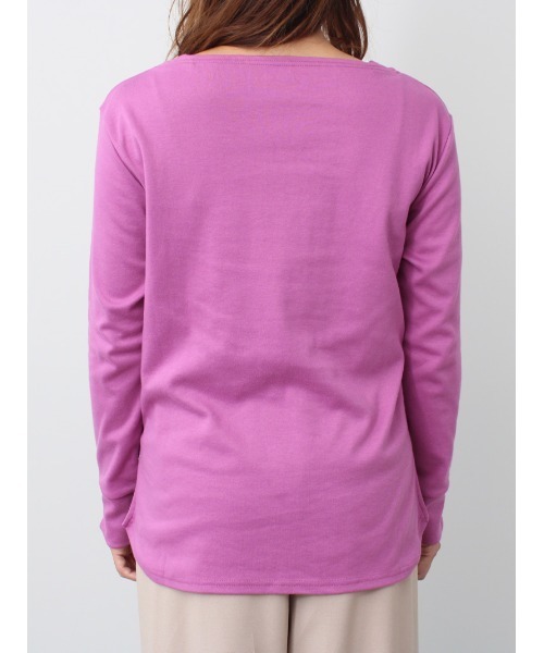 leswel（レスウェル）の「【M～5L 大きいサイズ】ワンポイント ラウンドヘム ロンＴ（Tシャツ/カットソー・レディース・パープル/カーキ/チャコールグレー・M/L/LL/3L/4L/5L）」の13枚目の写真