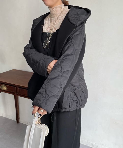 DouDou（ドゥドゥ）の「【WEB限定】キルティング切替ダンボールブルゾン（ブルゾン・レディース・ブラック/ベージュ/カーキ・FREE）」の21枚目の写真