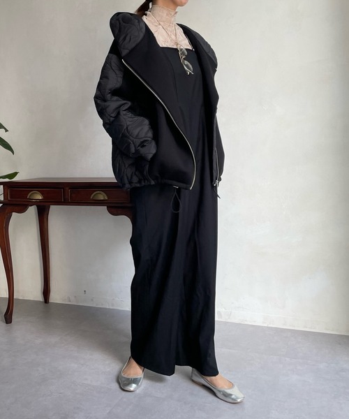 DouDou（ドゥドゥ）の「【WEB限定】キルティング切替ダンボールブルゾン（ブルゾン・レディース・ブラック/ベージュ/カーキ・FREE）」の14枚目の写真