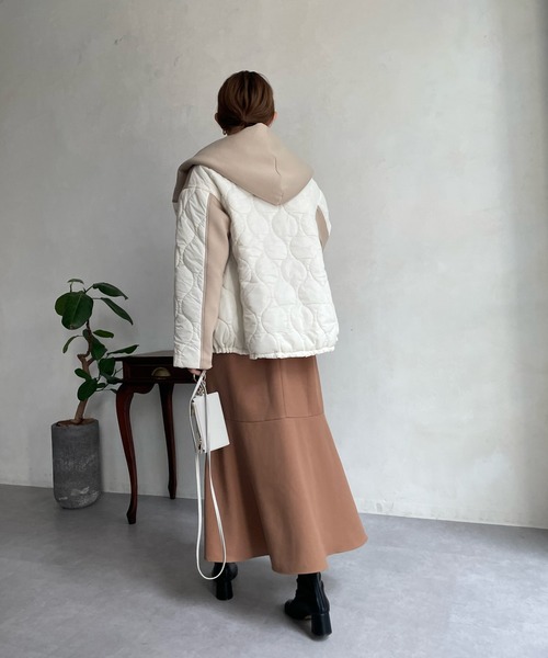 DouDou（ドゥドゥ）の「【WEB限定】キルティング切替ダンボールブルゾン（ブルゾン・レディース・ブラック/ベージュ/カーキ・FREE）」の12枚目の写真