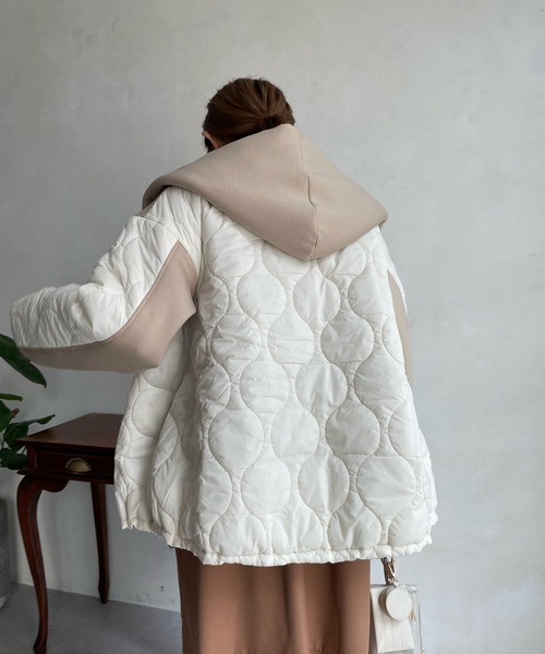 DouDou（ドゥドゥ）の「【WEB限定】キルティング切替ダンボールブルゾン（ブルゾン・レディース・ブラック/ベージュ/カーキ・FREE）」の16枚目の写真