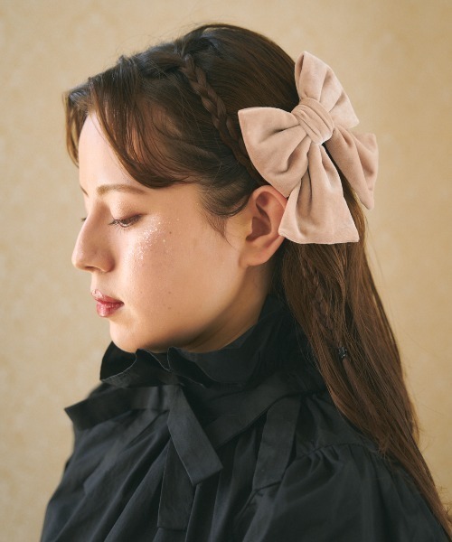MIRO AMURETTE(ミロアミュレット)の「mini ribbon barrette(バレッタ/ヘアクリップ・レディース・ブラック/ベージュ/ブラウン・FREE)」の1枚目の写真
