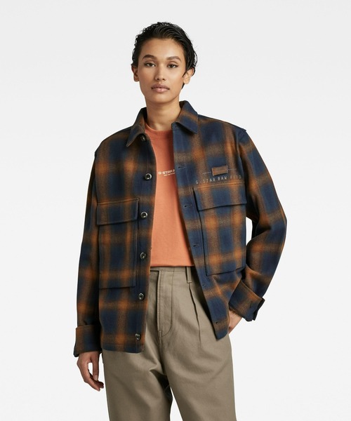G-STAR（ジースター）の「POCKETONY SERVICE OVERSHIRT/シャツジャケット（ブルゾン・メンズ・イエロー系その他/チェック・SMALL/X-LARGE/LARGE/MEDIUM/X-SMALL）」の5枚目の写真