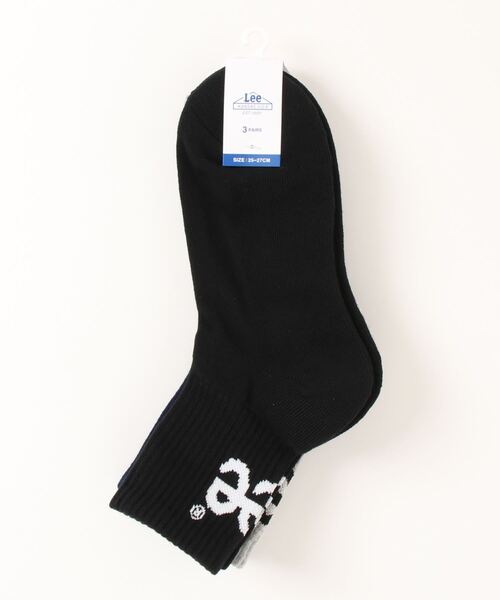 Lee（リー）の「【Lee/リー】アンクル ロゴ クォーター ソックス 靴下　3足組（ソックス/靴下・メンズ・その他・23cm/25cm）」の2枚目の写真