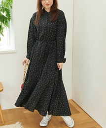 FREE'S MART | 【Sシリーズ対応】バンドカラードットガウンワンピース(ワンピース)