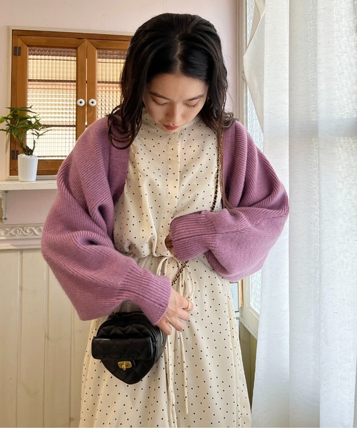 FREE'S MART（フリーズマート）の「【Sシリーズ対応】バンドカラードットガウンワンピース（ワンピース・レディース・ブラック系その他/ホワイト系その他・MEDIUM/X-SMALL/SMALL）」の13枚目の写真