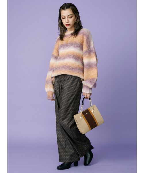 EVRIS（エヴリス）の「バイカラーブロッキングショルダーバッグ（ショルダーバッグ・レディース・ブラック/ベージュ/パープル・FREE）」の21枚目の写真