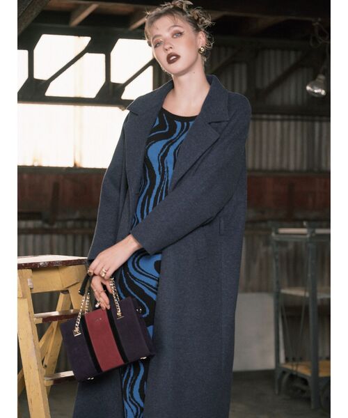 EVRIS（エヴリス）の「バイカラーブロッキングショルダーバッグ（ショルダーバッグ・レディース・ブラック/ベージュ/パープル・FREE）」の12枚目の写真