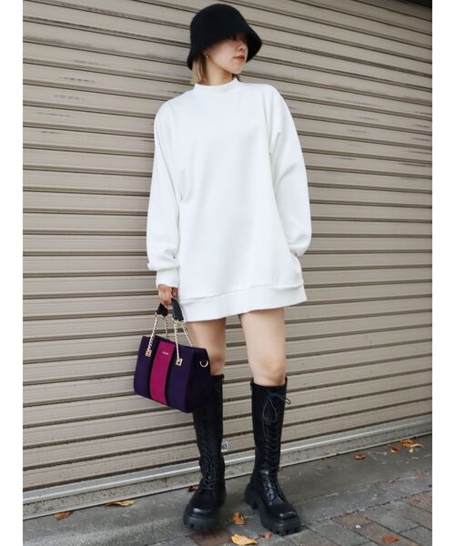 EVRIS（エヴリス）の「バイカラーブロッキングショルダーバッグ（ショルダーバッグ・レディース・ブラック/ベージュ/パープル・FREE）」の22枚目の写真