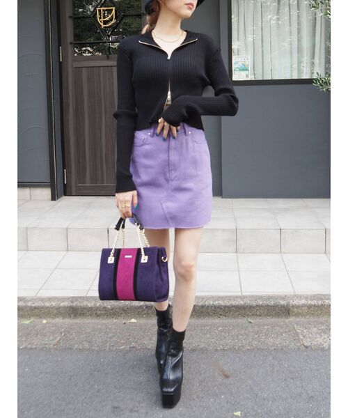 EVRIS（エヴリス）の「バイカラーブロッキングショルダーバッグ（ショルダーバッグ・レディース・ブラック/ベージュ/パープル・FREE）」の18枚目の写真