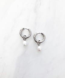 2way一粒淡水パールサークルピアス