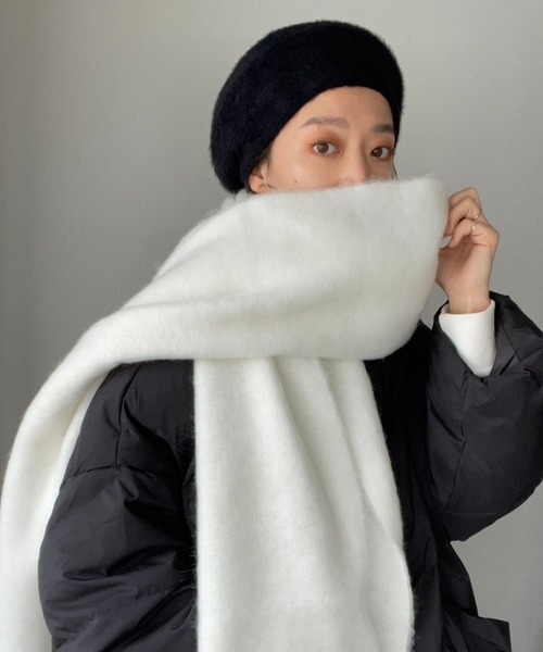 wee9s（ウィークス）の「shaggy far beret / ファーベレー帽（ハンチング/ベレー帽・レディース・ブルー/ブラック・FREE）」の10枚目の写真