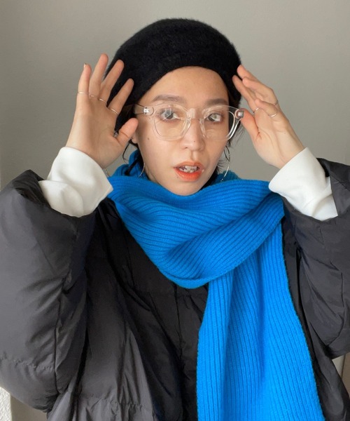 ニットベレー帽？群青色。 MIKI HOUSE ニット帽 ニットキャップ ニットベレー帽 ぼん天＆リボン付