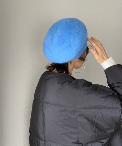 wee9s（ウィークス）の「shaggy far beret / ファーベレー帽（ハンチング/ベレー帽・レディース・ブルー/ブラック・FREE）」の7枚目の写真