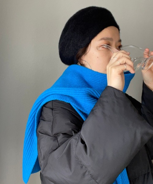 wee9s（ウィークス）の「shaggy far beret / ファーベレー帽（ハンチング/ベレー帽・レディース・ブルー/ブラック・FREE）」の15枚目の写真