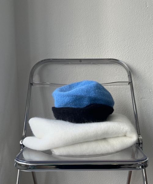 wee9s（ウィークス）の「shaggy far beret / ファーベレー帽（ハンチング/ベレー帽・レディース・ブルー/ブラック・FREE）」の3枚目の写真