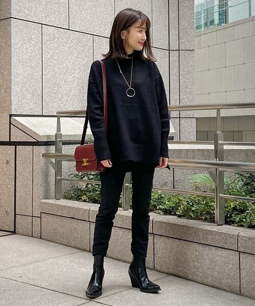 UNFILO（アンフィーロ）の「【洗える】ヤクミックス ハイネックニット（ニット/セーター・レディース・ベージュ系/ローズ系/ライトグレー系/ライトイエロー系/ライトグリーン系/グレー系・44）」の10枚目の写真