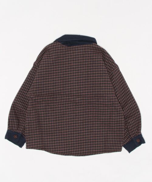 Bambin(ボンバン)の「【 Bambin / ボンバン 】 ガンクラブチェック 裏 フリース ジャケット / ブルゾン(ブルゾン・キッズ・ブラウン/ネイビー・100/110/90)」の3枚目の写真