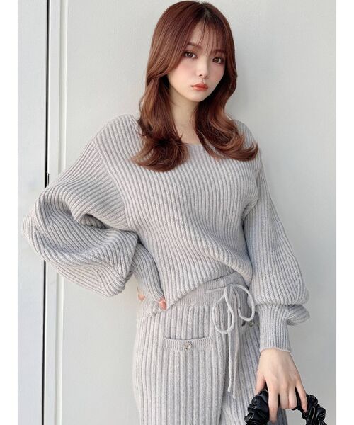 RESEXXY（リゼクシー）の「【WEB限定】スリーブルーズニットトップス【セットアップ着用可能】（ニット/セーター・レディース・ピンク/グレー/ブラック・FREE）」の21枚目の写真