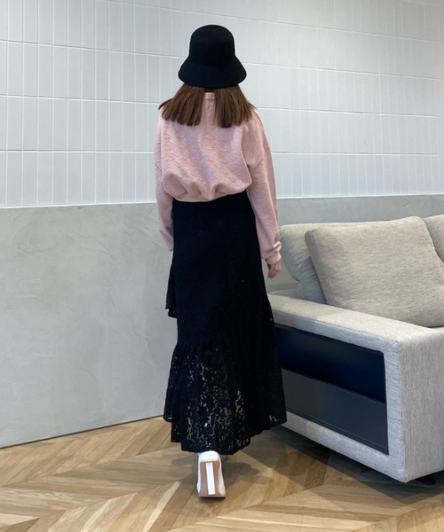 EIMY ISTOIRE（エイミーイストワール）の「モールレースマーメイドスカート（スカート・レディース・ブラック/ピンクベージュ/ホワイト/ネイビー・S/M/XS）」の10枚目の写真