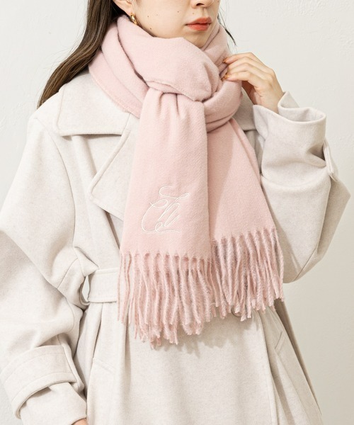 Chico（チコ）の「刺繍入り無地ストール（マフラー・レディース・ピンク/アイボリー/ベージュ・FREE）」の3枚目の写真