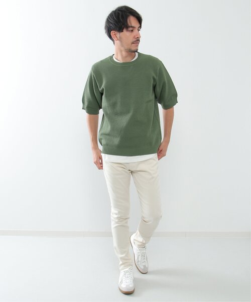 ikka(イッカ)の「【2点セット】ワッフルニット半袖インナーセット(ニット/セーター・メンズ・オリーブ/ベージュ/パープル/ネイビー・S/M/L/XL)」の14枚目の写真