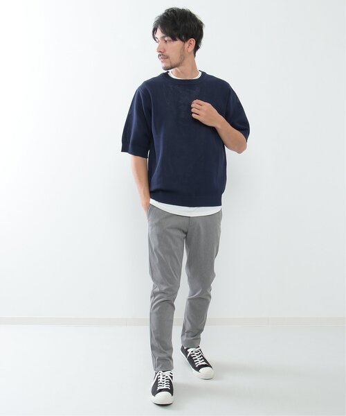 ikka(イッカ)の「【2点セット】ワッフルニット半袖インナーセット(ニット/セーター・メンズ・オリーブ/ベージュ/パープル/ネイビー・S/M/L/XL)」の15枚目の写真