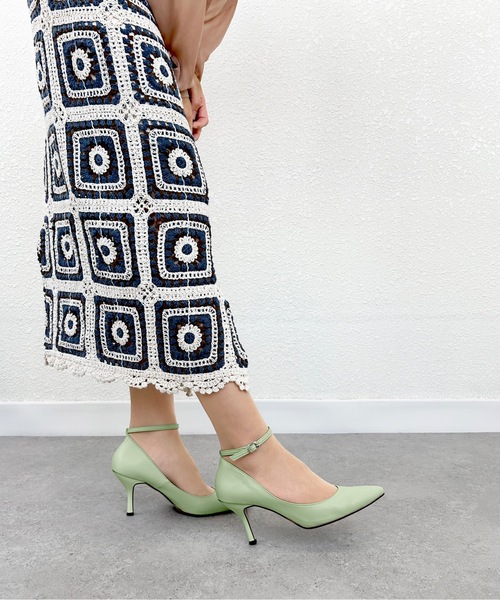 【セール】ポインテッドトゥ アンクルストラップ パンプス (8.0cmヒール)（パンプス）｜MAMIAN（マミアン）