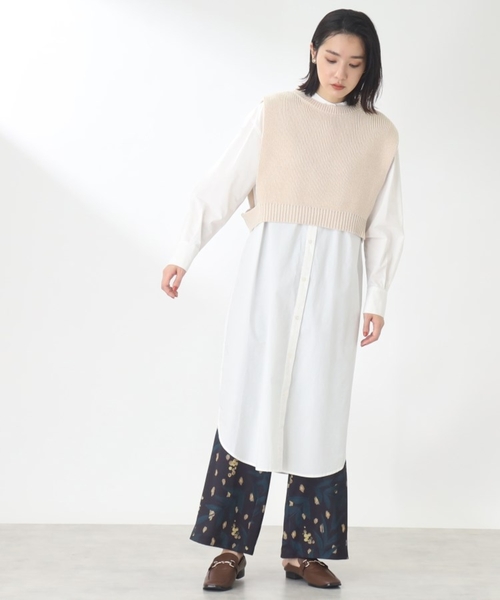 THE SHOP TK (ザ ショップ ティーケー )の「◆【オールシーズン着回し◎/洗える】サイドメタルボタンベスト(ベスト・レディース・ネイビー/ナチュラル・99)」の3枚目の写真