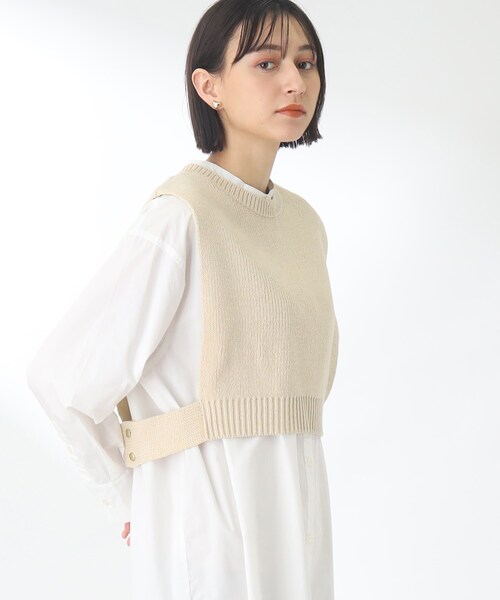 THE SHOP TK (ザ ショップ ティーケー )の「◆【オールシーズン着回し◎/洗える】サイドメタルボタンベスト(ベスト・レディース・ネイビー/ナチュラル・99)」の19枚目の写真