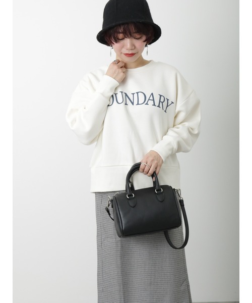 Lugnoncure（ルノンキュール）の「裏起毛ショート丈スウェット（ニット/セーター・レディース・イエロー/オフホワイト/グレー・ﾌﾘ-）」の2枚目の写真