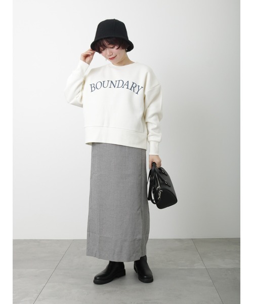 Lugnoncure（ルノンキュール）の「裏起毛ショート丈スウェット（ニット/セーター・レディース・イエロー/オフホワイト/グレー・ﾌﾘ-）」の18枚目の写真